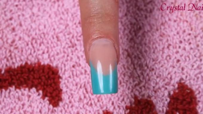 Square nail with color gel