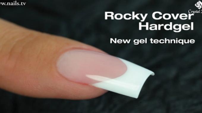 Square nails with Rocky Cover Hard gel